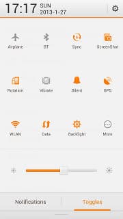 MIUI Toggles в Xiaomi Mi-Two