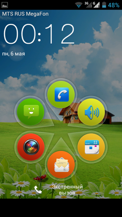 Обзор ZTE V880G. Скриншоты. Экран блокировки