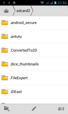 Обзор ZTE V889M. Скриншоты. Файловый менеджер