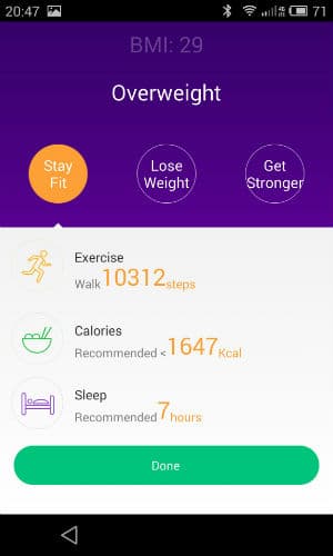 Скриншот приложения inHealth для часов inWatch Pi