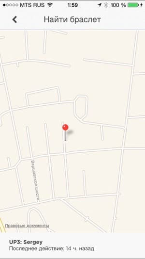 Скриншот приложения Jawbone Up