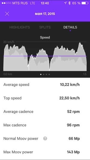 Скриншот приложения Moov Cycle