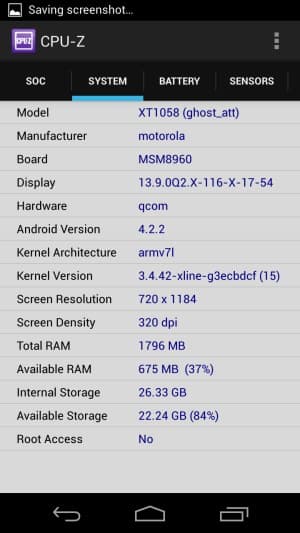 Характеристики Motorola Moto X
