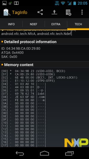 Чтение меток в NXP Semiconductors TagInfo Чтение меток в NXP Semiconductors TagInfo