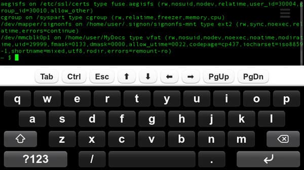 Терминал в смартфоне Nokia N9