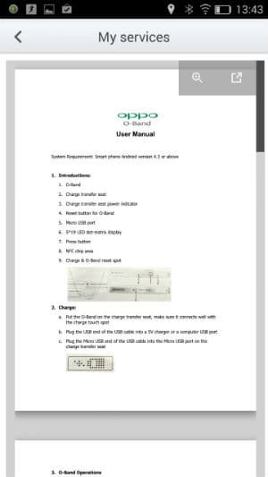 Скриншот приложения Oppo O-Band