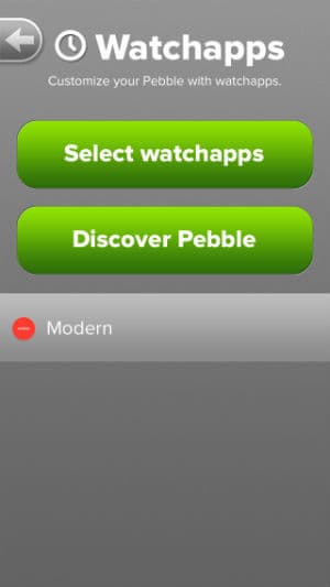 Скриншот с умных часов Pebble