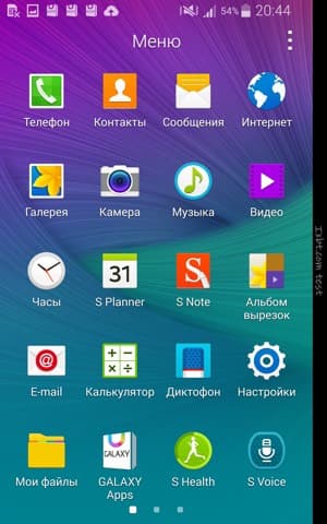 Скриншот смартфона Samsung Galaxy Note Edge