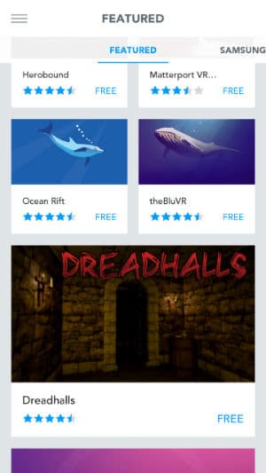 Скриншот приложения Oculus