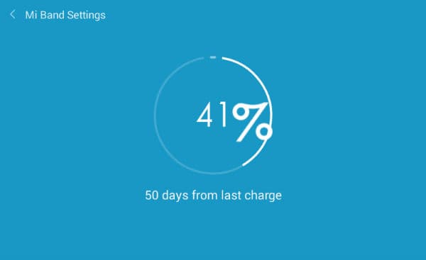 Скриншот приложения Xiaomi Mi Band