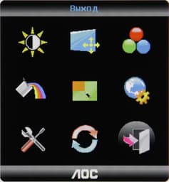 ЖК-монитор AOC e2343F2, меню установок
