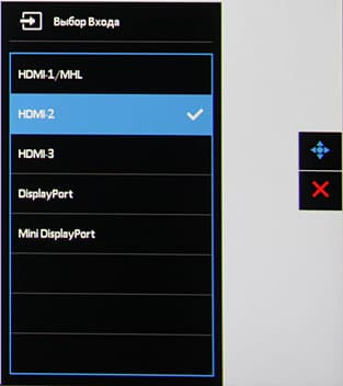 ЖК-монитор Asus PA328Q, меню установок