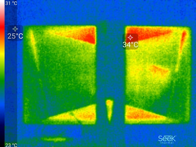 ЖК-монитор Asus PG248Q. Нагрев задней панели