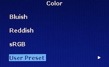 OSD, Color Temperature