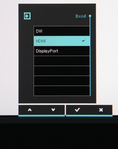 ЖК-монитор BenQ SW2700PT, меню установок