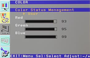 ЖК-монитор CrossOver 2755AMG, меню установок
