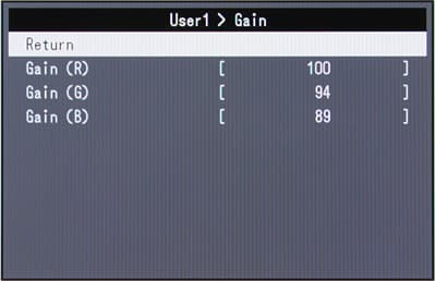 ЖК-монитор Eizo FG2421, меню установок
