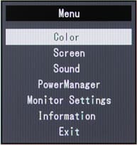 ЖК-монитор Eizo FG2421, меню установок