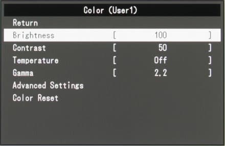 ЖК-монитор Eizo FlexScan EV2736W, меню установок