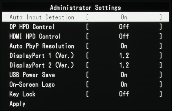 ЖК-монитор Eizo FlexScan EV3237, меню установок