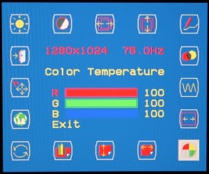 OSD, Color Temperature, user submenu.
