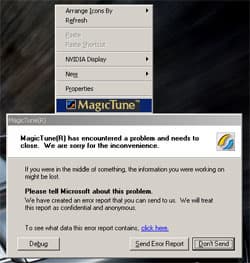 MagicTune crashes