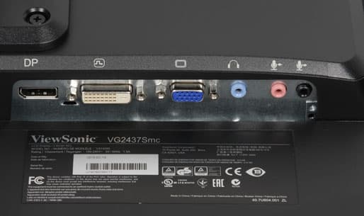 ЖК-монитор ViewSonic VG2437Smc, разъемы
