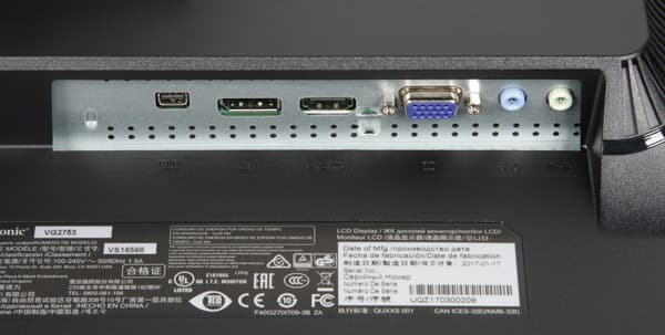 ЖК-монитор ViewSonic VG2753, разъемы
