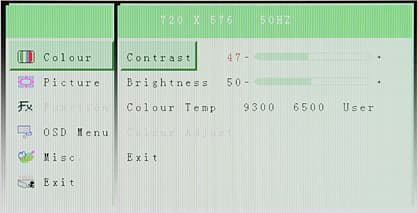 ЖК-монитор Zalman ZM-M215W, OSD