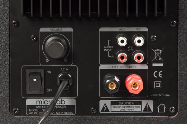 Задняя панель Microlab Solo 6C