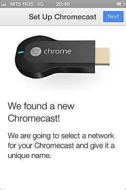 Настройка медиаадаптера Google Chromecast