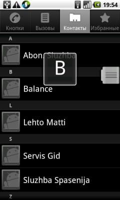 Список контактов