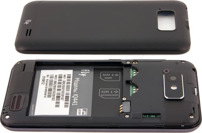 Обзор Fly IQ441. Аккумуляторный отсек и крышка