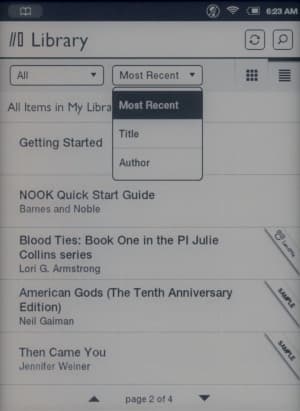 Nook Simple Touch GlowLight настройки чтения