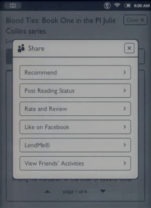 Nook Simple Touch GlowLight настройки чтения