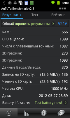 Обзор Sony Walkman Z. Скриншоты. Тест AnTuTu