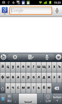 Обзор ZTE Blade+. Скриншоты. Русская Клавиатура