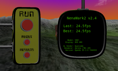 Обзор ZTE Blade+. Скриншоты. Тестирование графической подсистемы в NenaMark 2.2