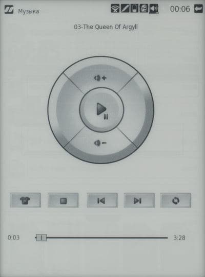 Электронная книга inch S6t, плеер