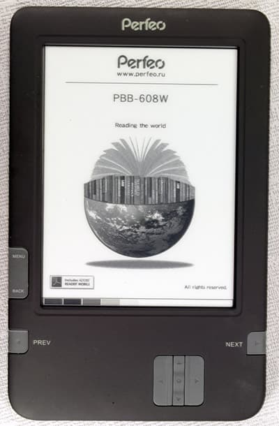 Электронная книга (читалка) Perfeo PBB-608W с экраном Pearl и Wi-Fi