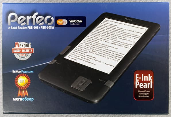 Электронная книга (читалка) Perfeo PBB-608W с экраном Pearl и Wi-Fi