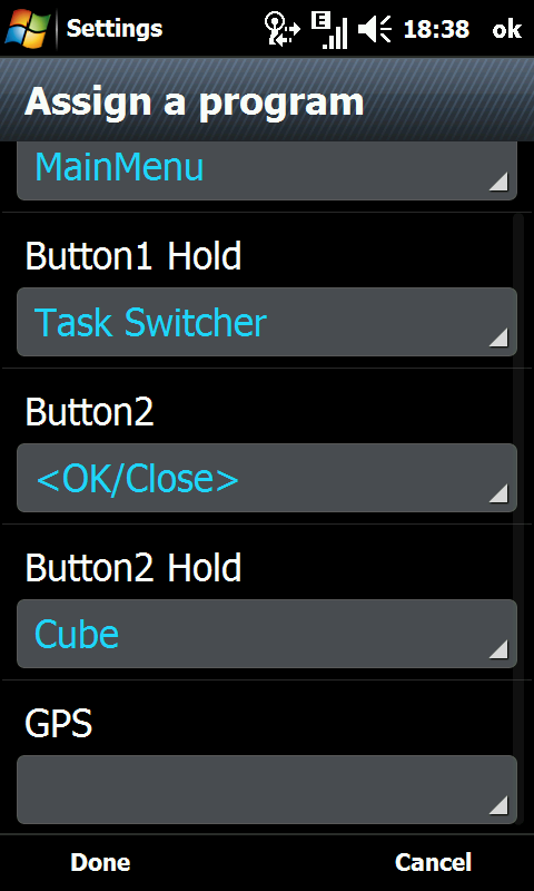 Назначение кнопок