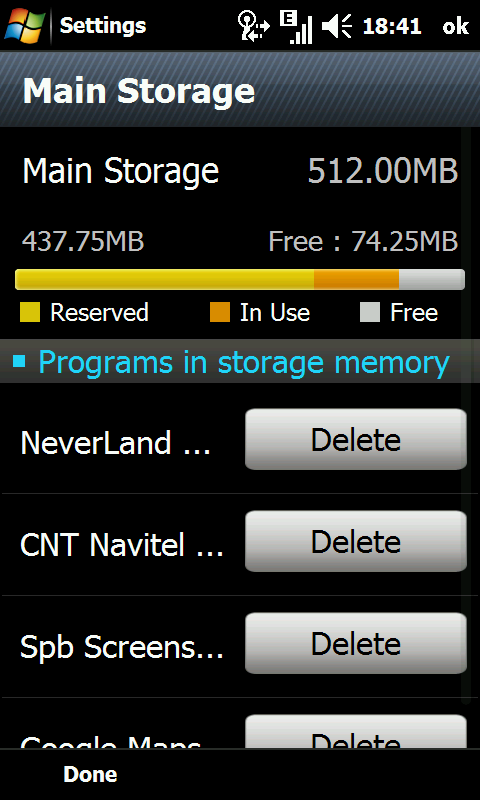 Main storage