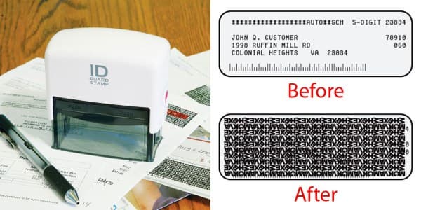 штамп для удаления личной информации