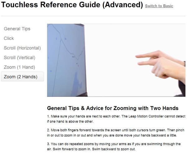 Работа контроллера Leap Motion