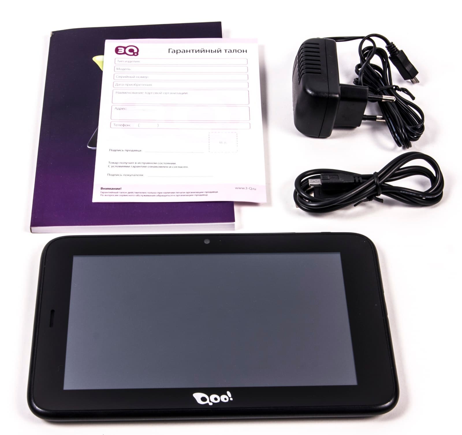 Комплектация планшета 3Q Q-Pad MT0729B