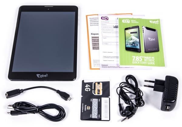 Комплектация планшета 3Q Surf MT7801C