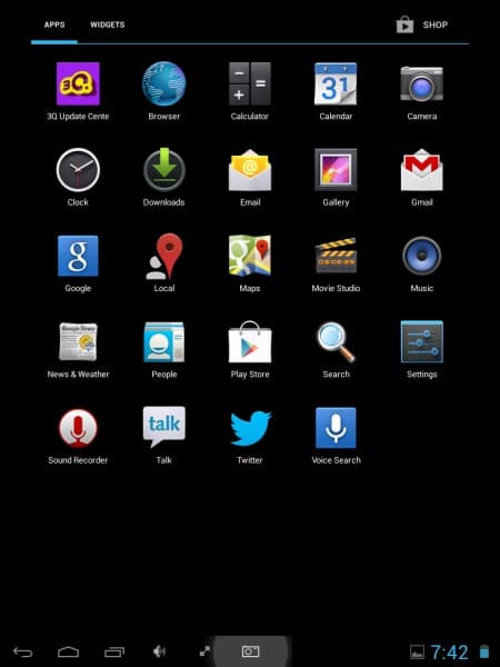 Операционная система планшета 3Q Glaze RC7804F