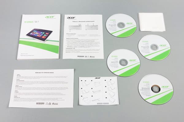 Комплект поставки Acer Iconia W700