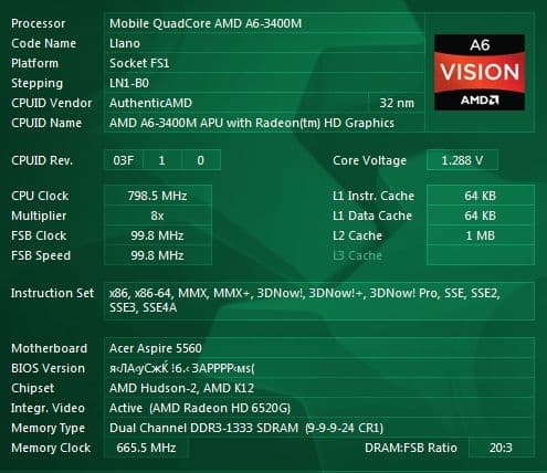 Ноутбук Acer Aspire 5560G
